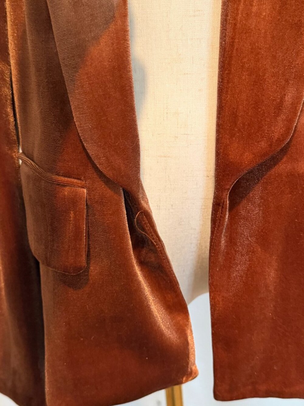 Romeo & Juliet Couture Velvet Blazer Burnt Orange Metallic Size Medium - Picture 4 of 10